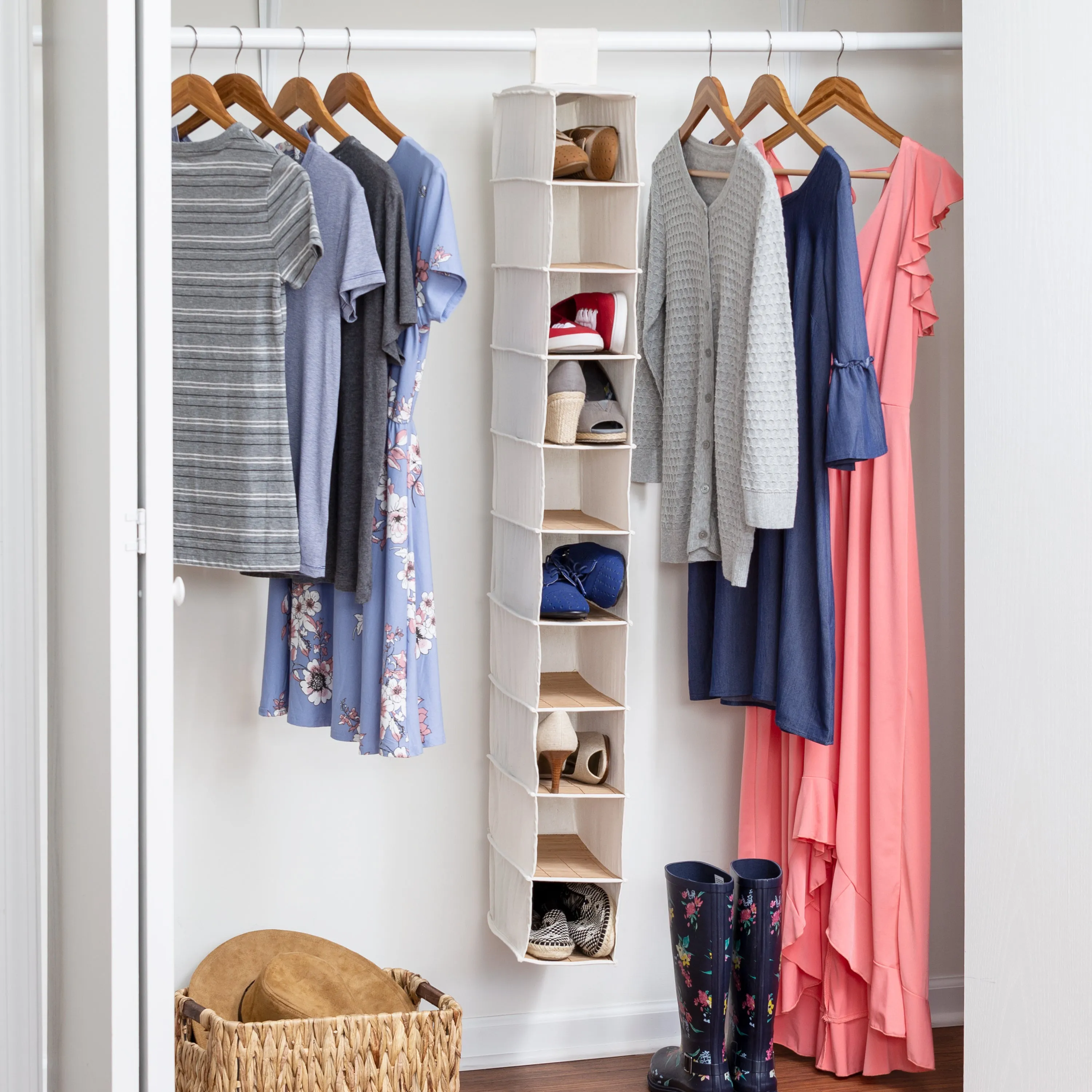 10 Shelf Bamboo Hanging Organizer