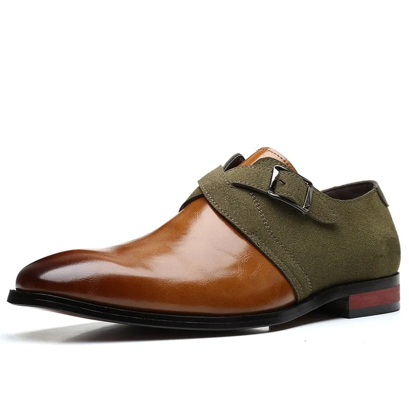Advbridge  Men's Business Oxford Shoes Luxury Leather Dress shoes Casual pointed Formal Shoes For Men Fashion Comfortable Wedding flat