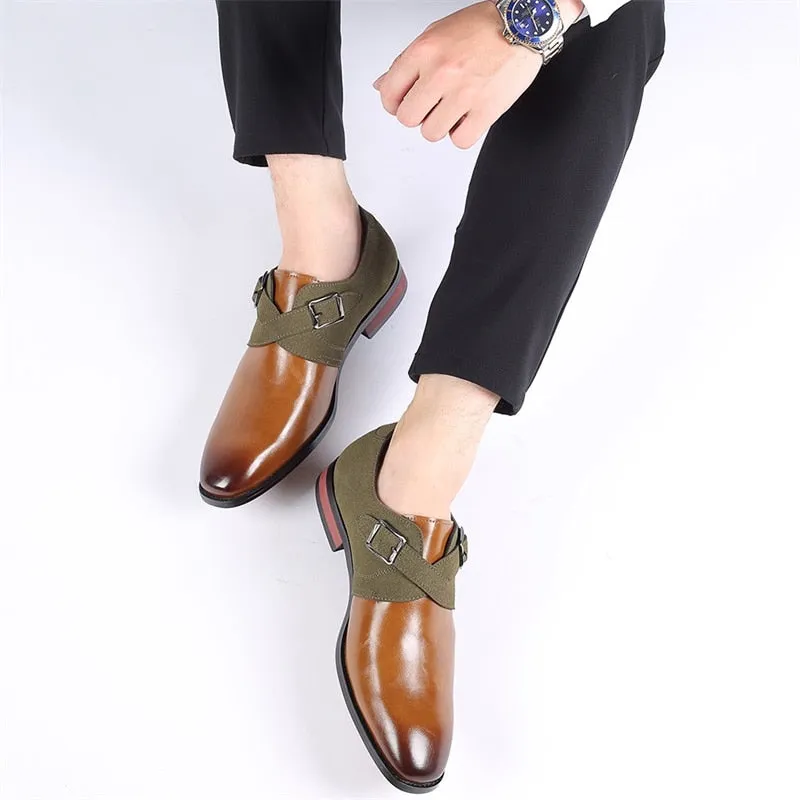 Advbridge  Men's Business Oxford Shoes Luxury Leather Dress shoes Casual pointed Formal Shoes For Men Fashion Comfortable Wedding flat