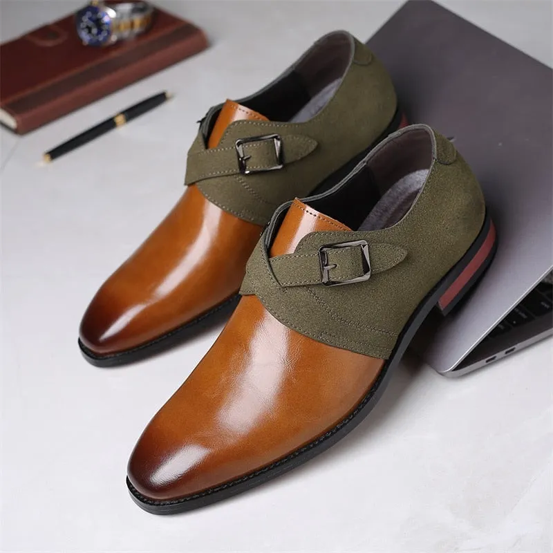 Advbridge  Men's Business Oxford Shoes Luxury Leather Dress shoes Casual pointed Formal Shoes For Men Fashion Comfortable Wedding flat