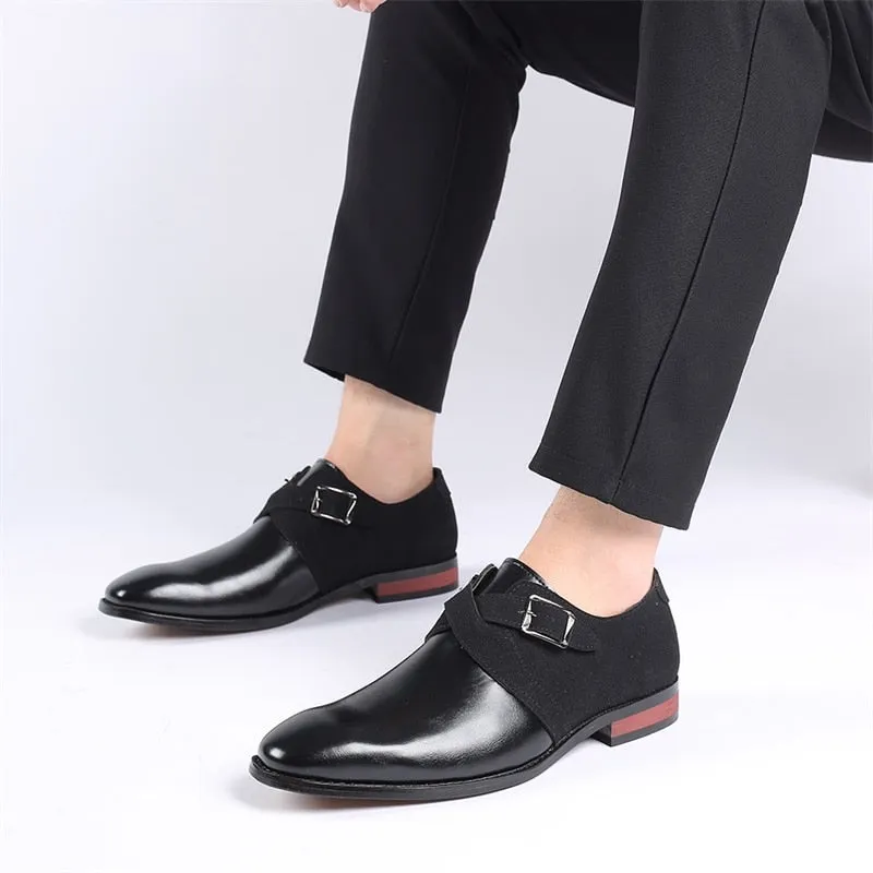 Advbridge  Men's Business Oxford Shoes Luxury Leather Dress shoes Casual pointed Formal Shoes For Men Fashion Comfortable Wedding flat