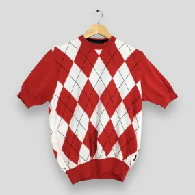 Aquascutum Argyle Red Sweatshirt Medium