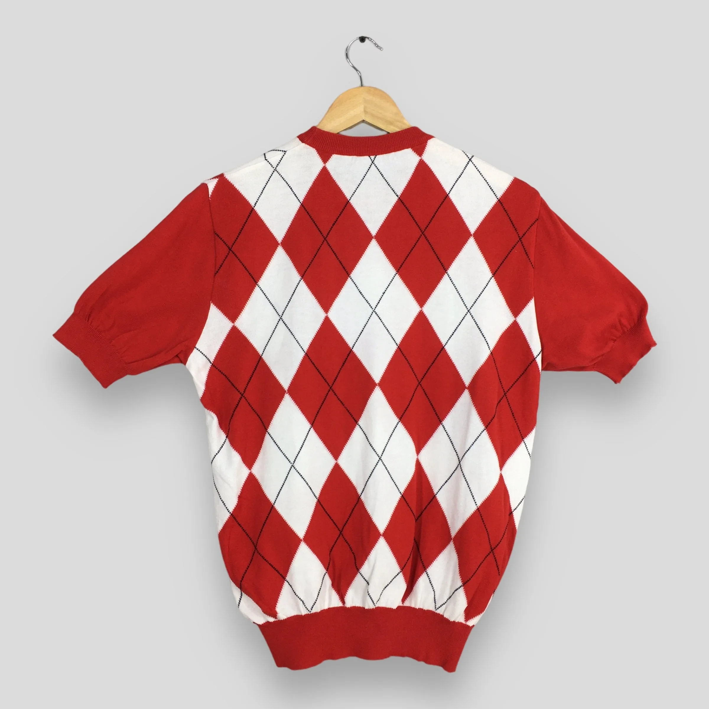 Aquascutum Argyle Red Sweatshirt Medium
