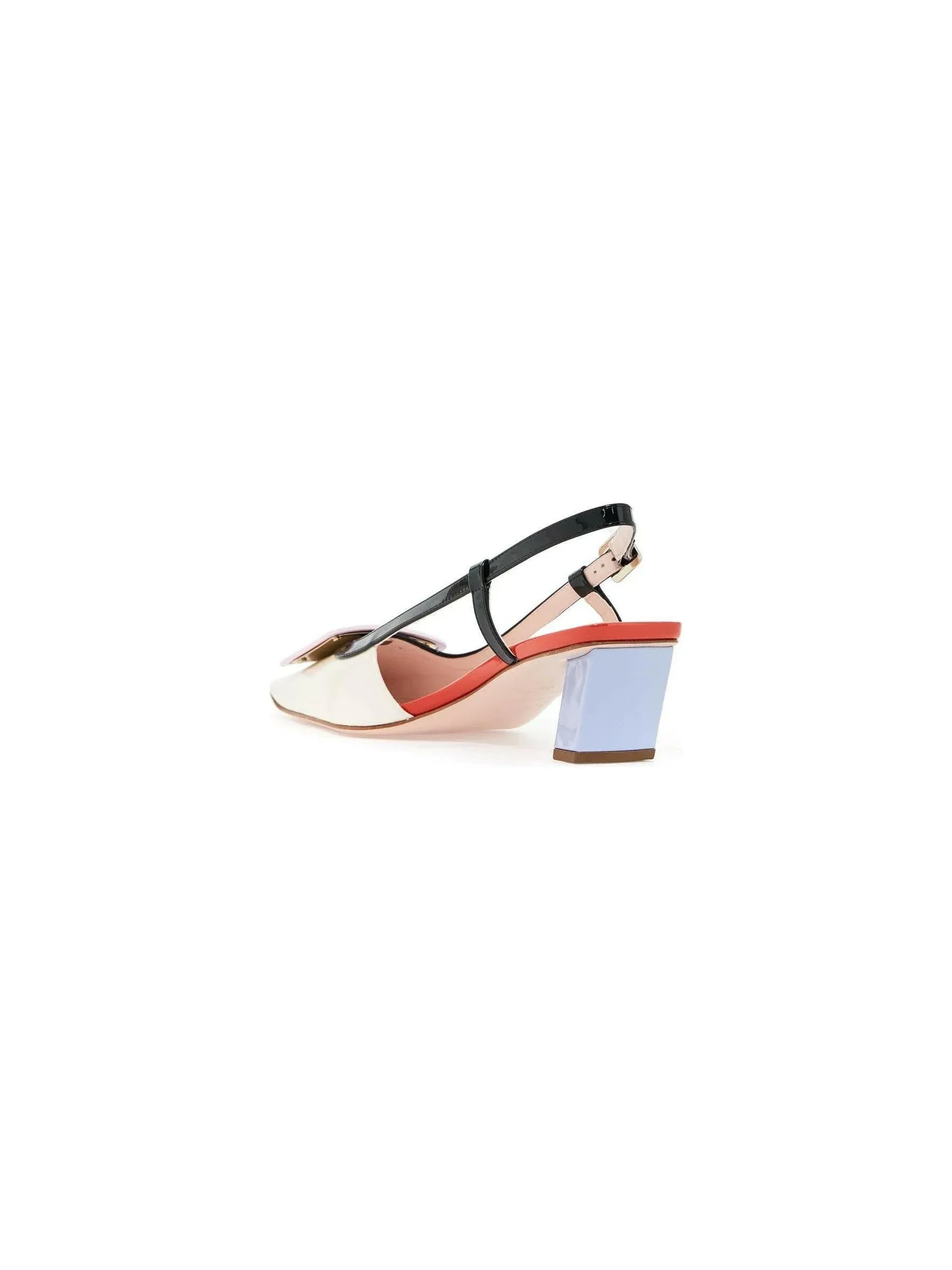 Belle Vivier Covered Buckle Slingback Pumps