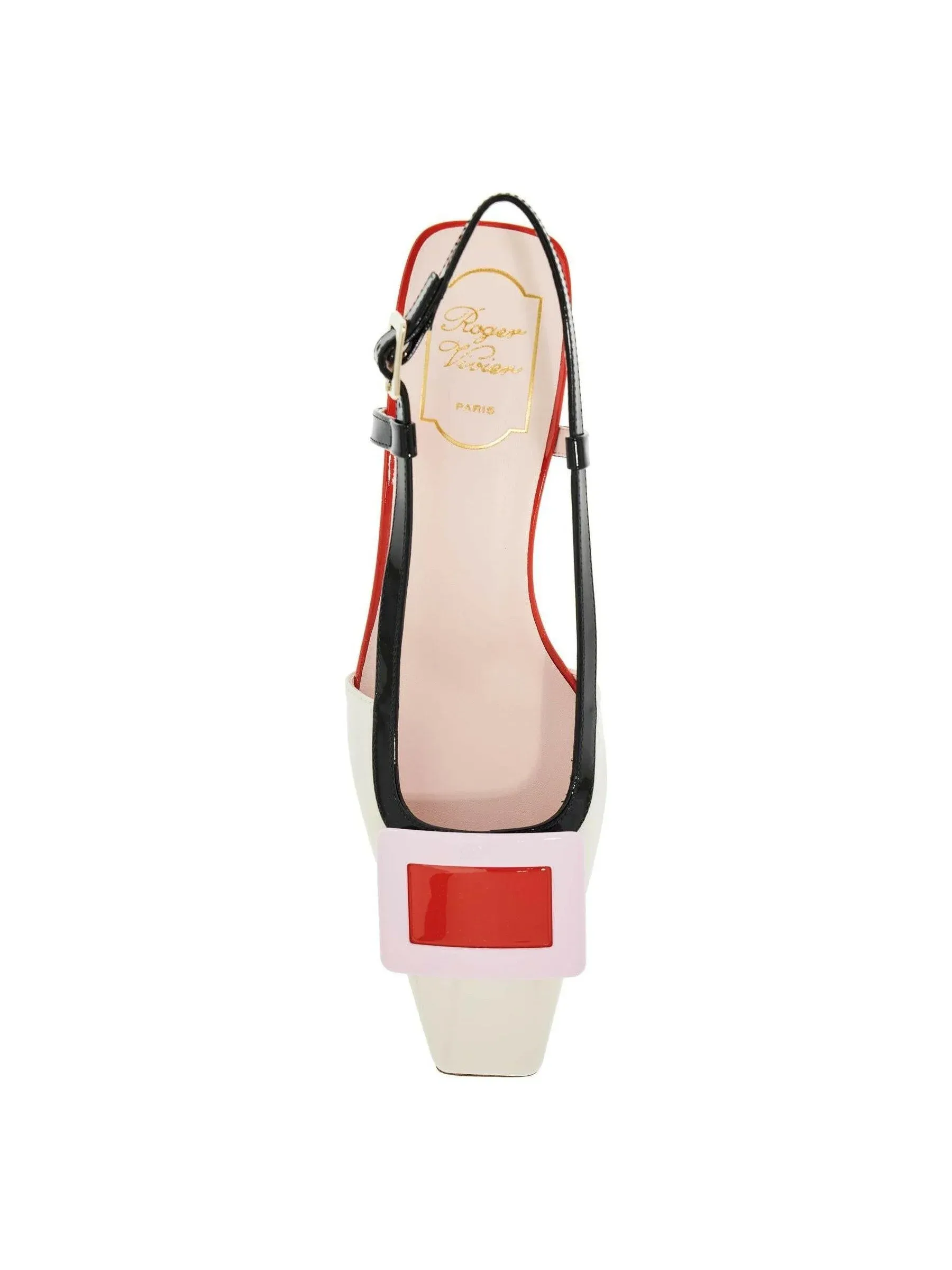 Belle Vivier Covered Buckle Slingback Pumps