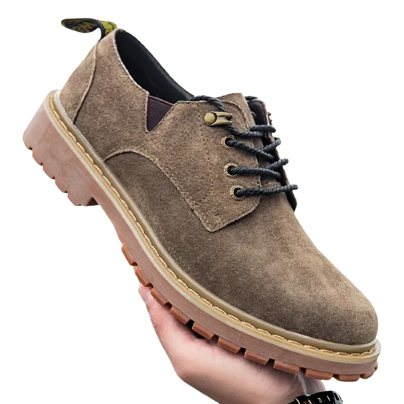 Casual Split Leather Dress Shoes For Men / Male Suede Shoes / Stylish Handmade Footwear