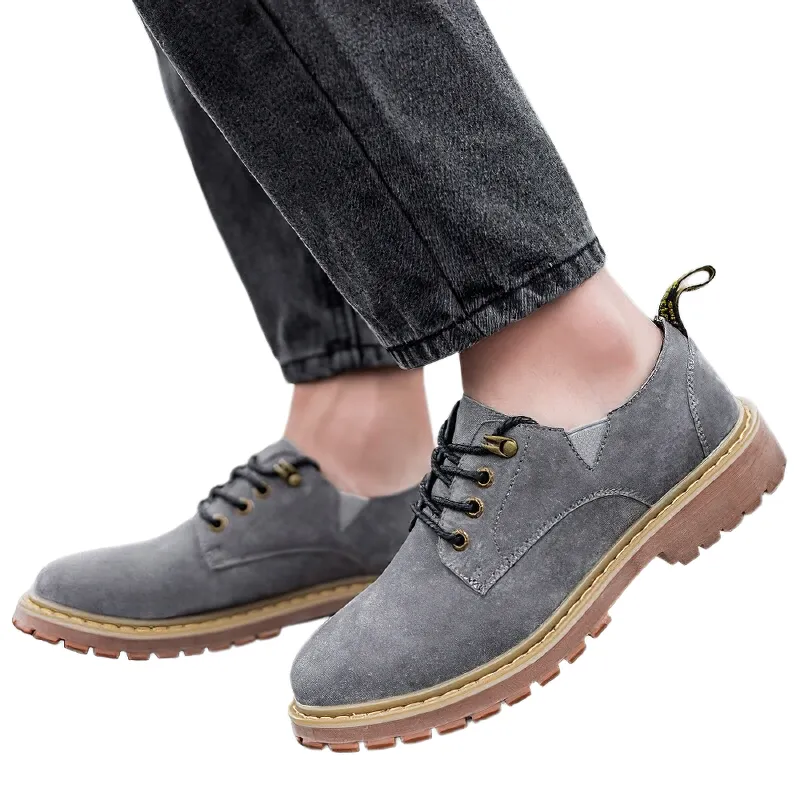 Casual Split Leather Dress Shoes For Men / Male Suede Shoes / Stylish Handmade Footwear