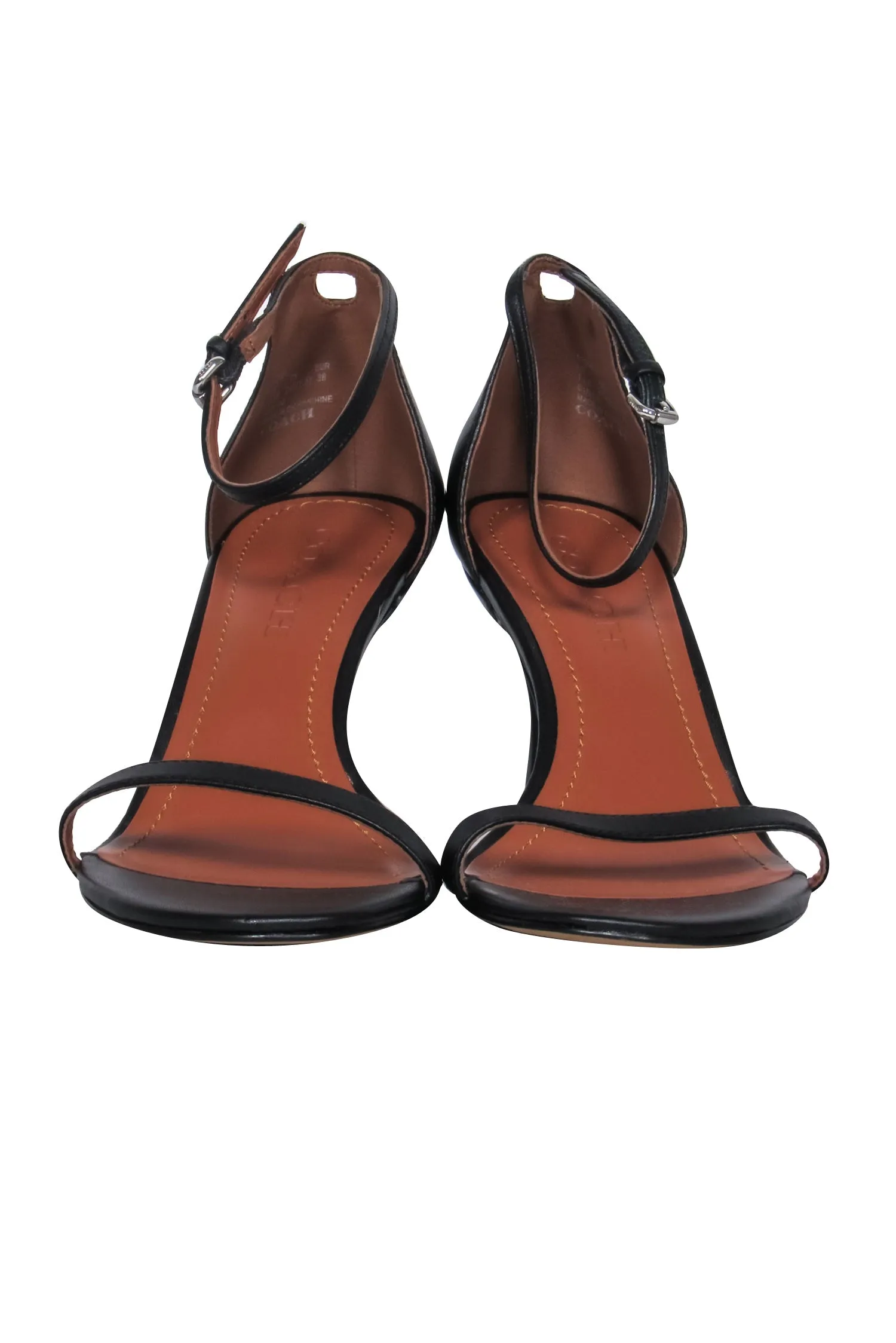 Coach - Black Leather Sandal Heels Sz 7.5
