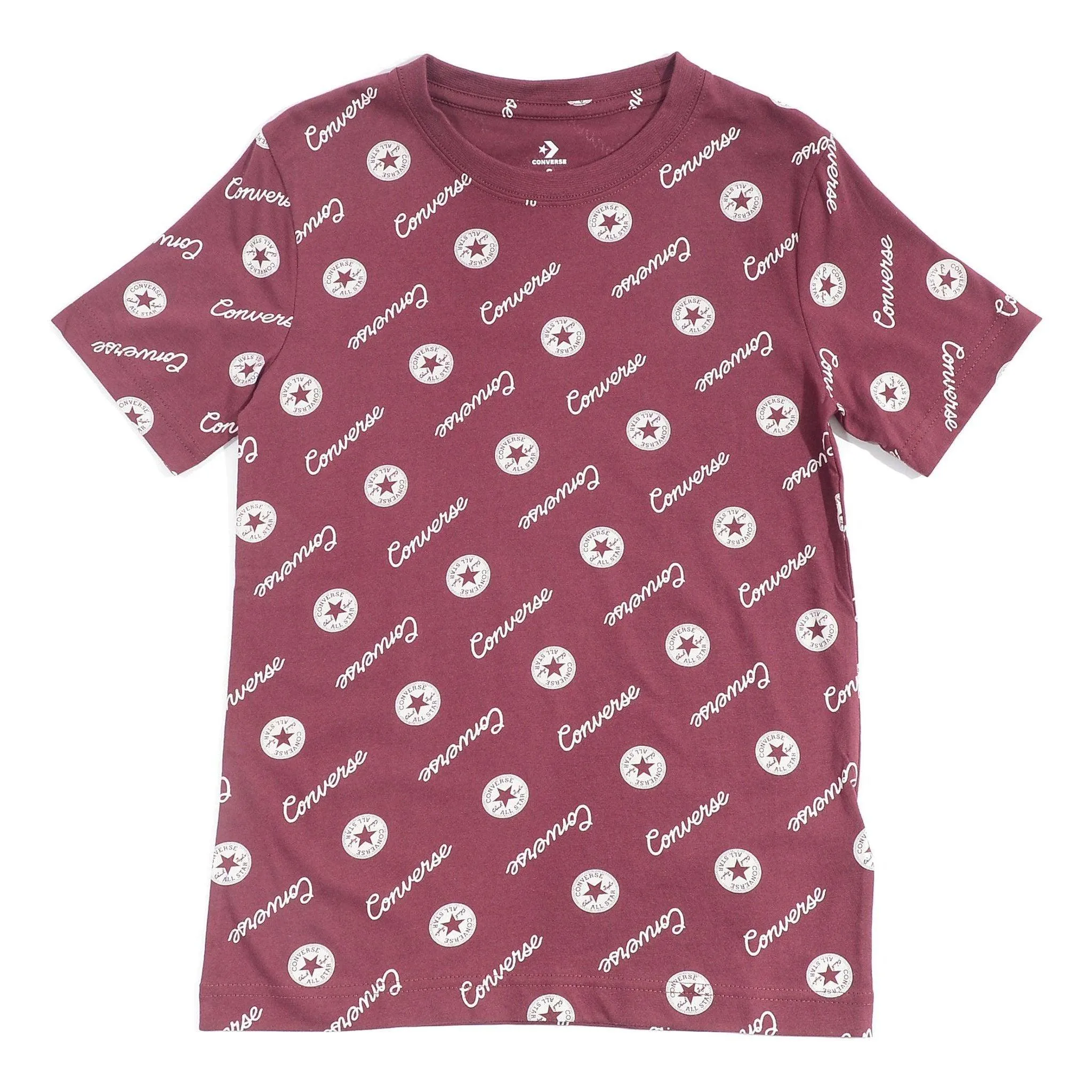 Converse Boy's Dark Burgundy Signature Printed T-Shirt