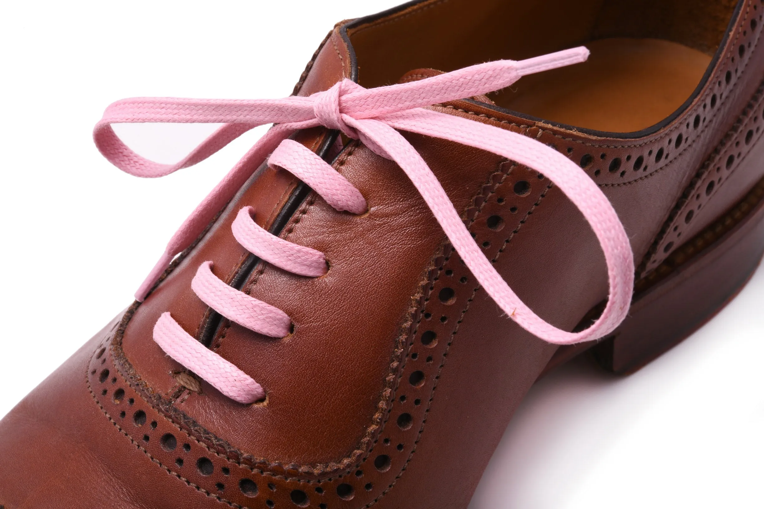 Flat Pink Waxed Cotton Shoelaces