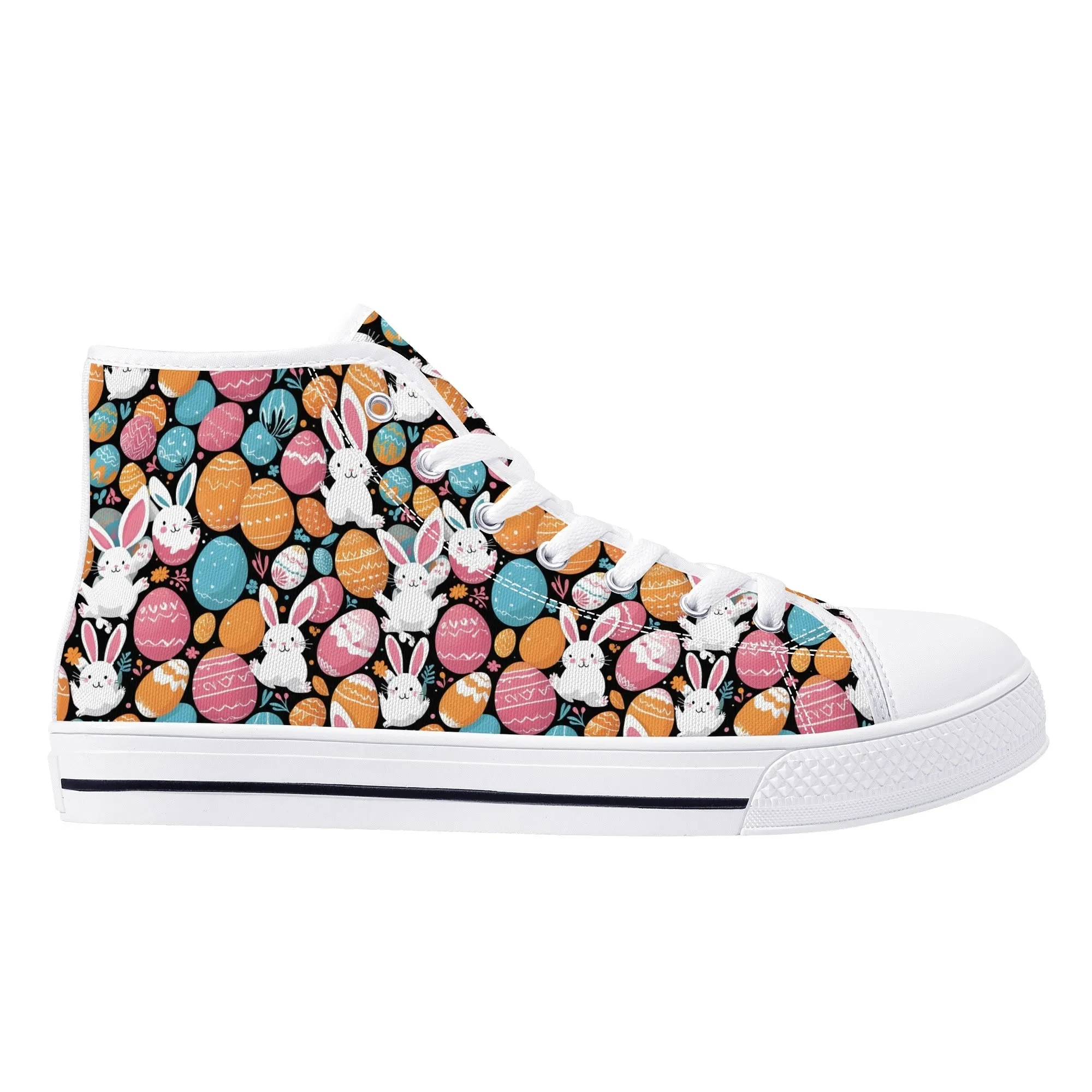 Fun Bunny Womens High Top Canvas Shoes