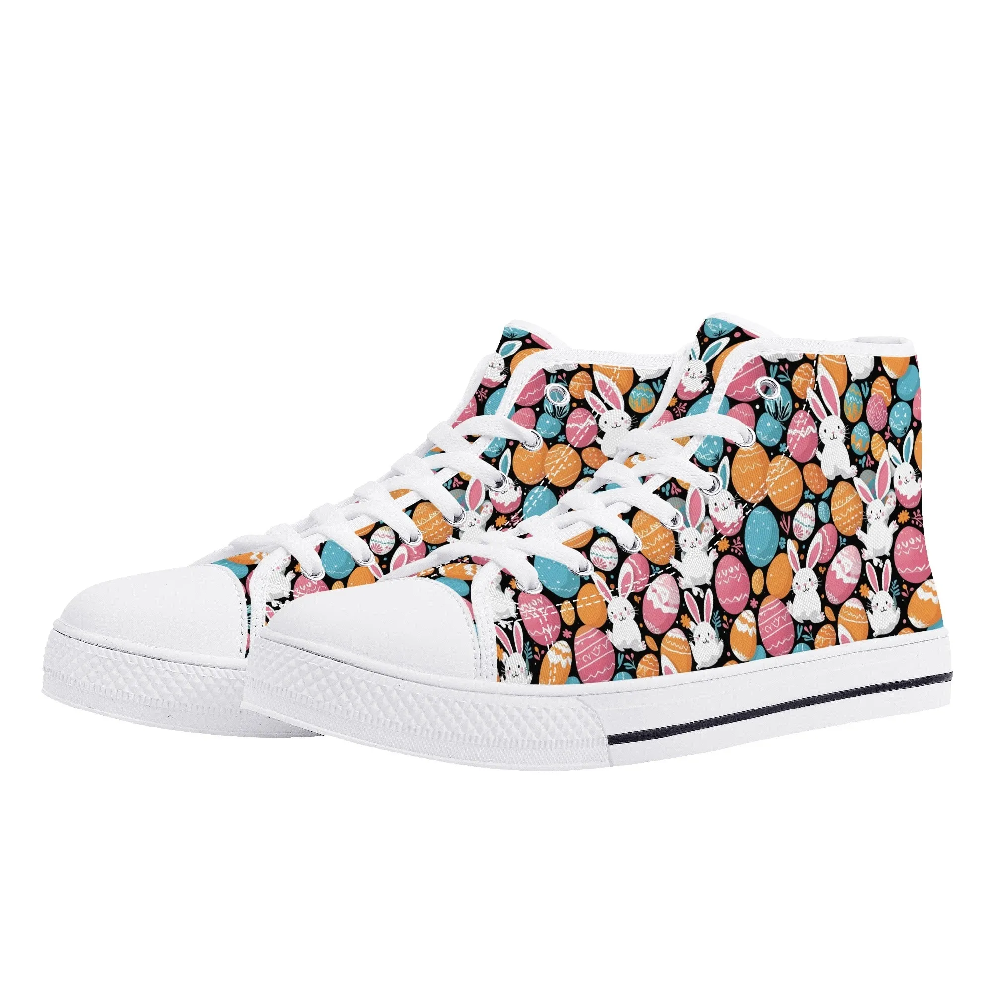 Fun Bunny Womens High Top Canvas Shoes
