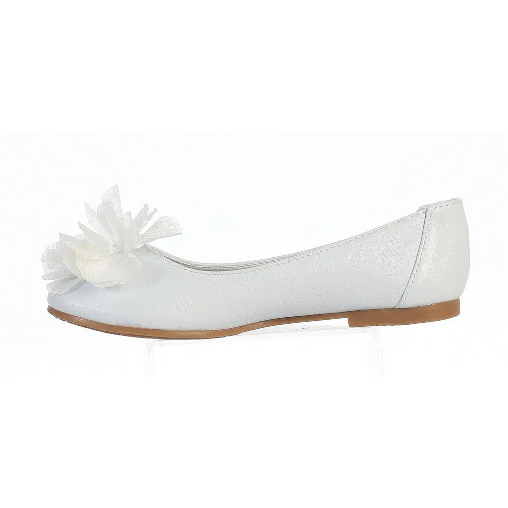 Girls White Rhinestone Flower Lucy Special Occasion Dress Shoes Baby 3-4