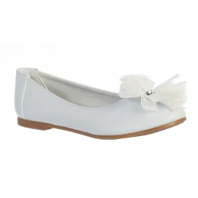 Girls White Rhinestone Flower Lucy Special Occasion Dress Shoes Baby 3-4