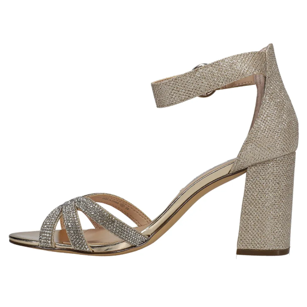 Haiden Rhinestone Block Heel Sandals