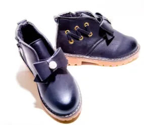 Little Black Booties with Custom Top Bows