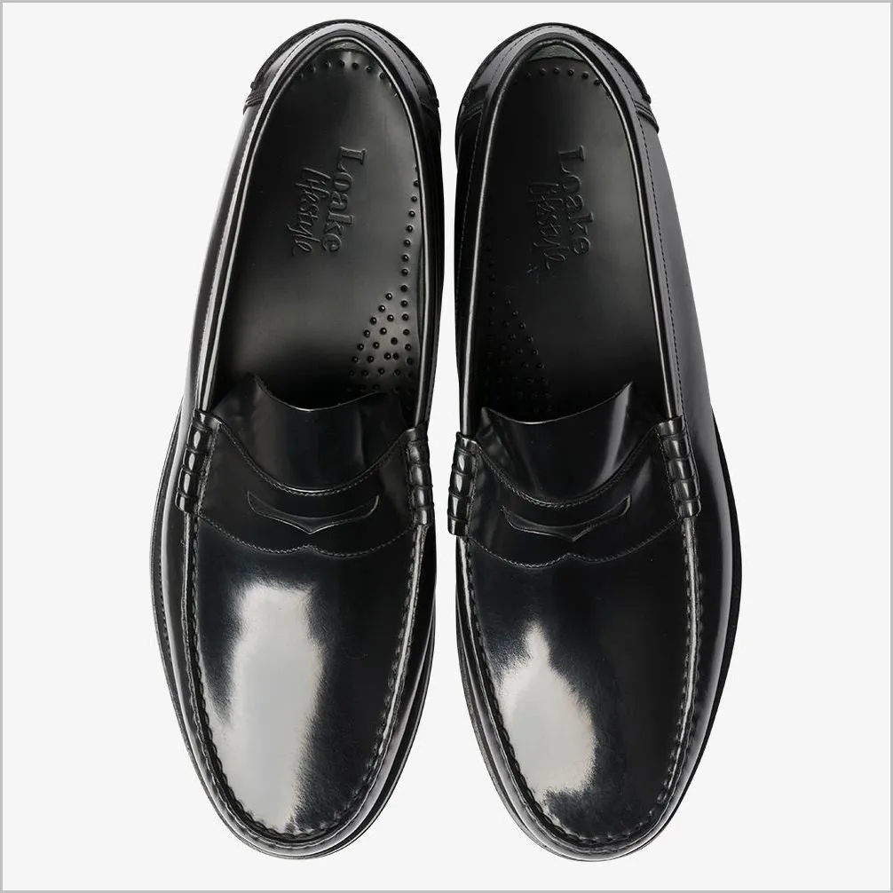 Loake Princeton Black Polished Leather Shoe--