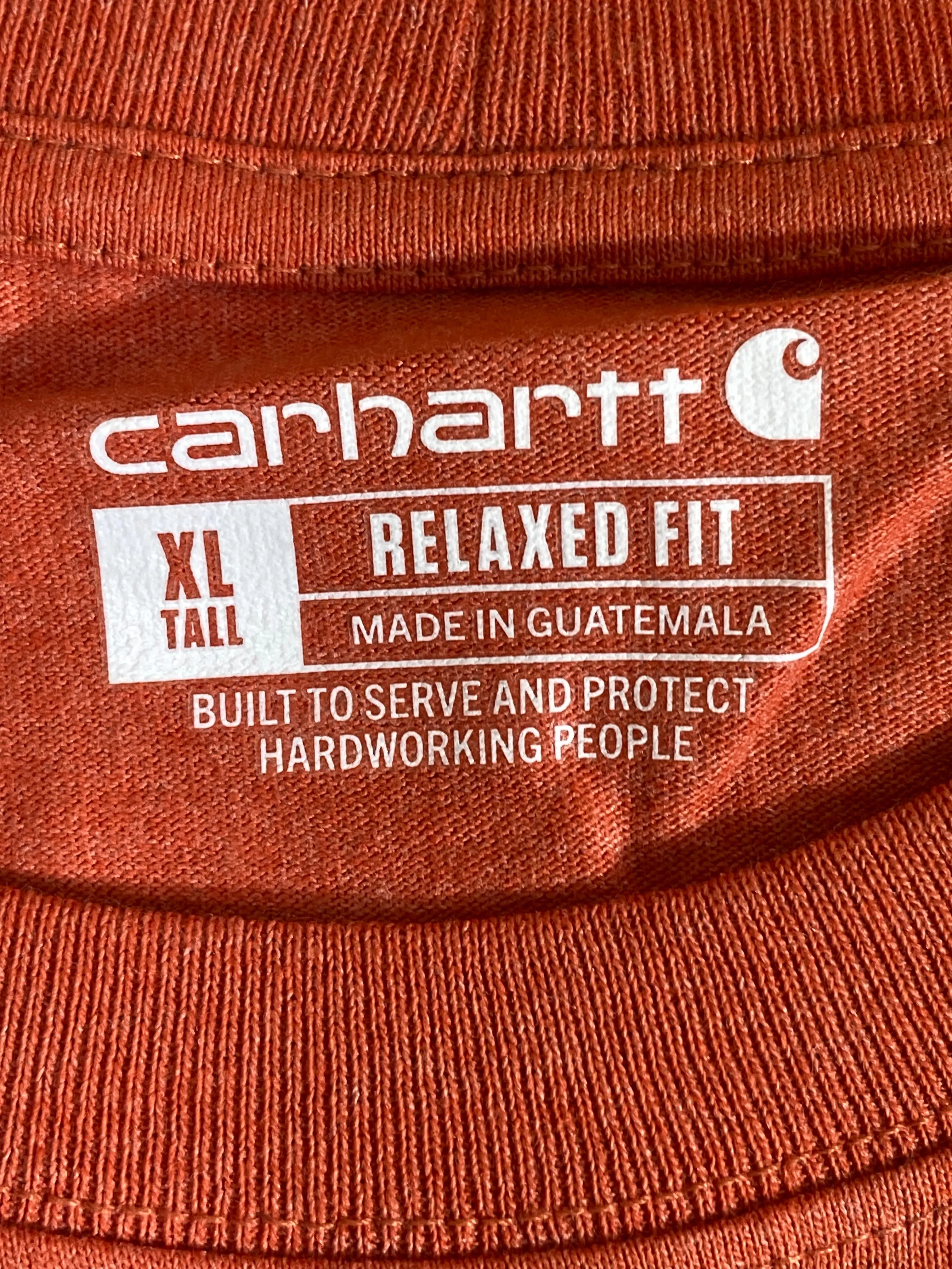 NEW! CARHARTT TK5422 XLT Relaxed Fit Adult Mens Long Sleeve Burnt Orange T Shirt Tee Shirt