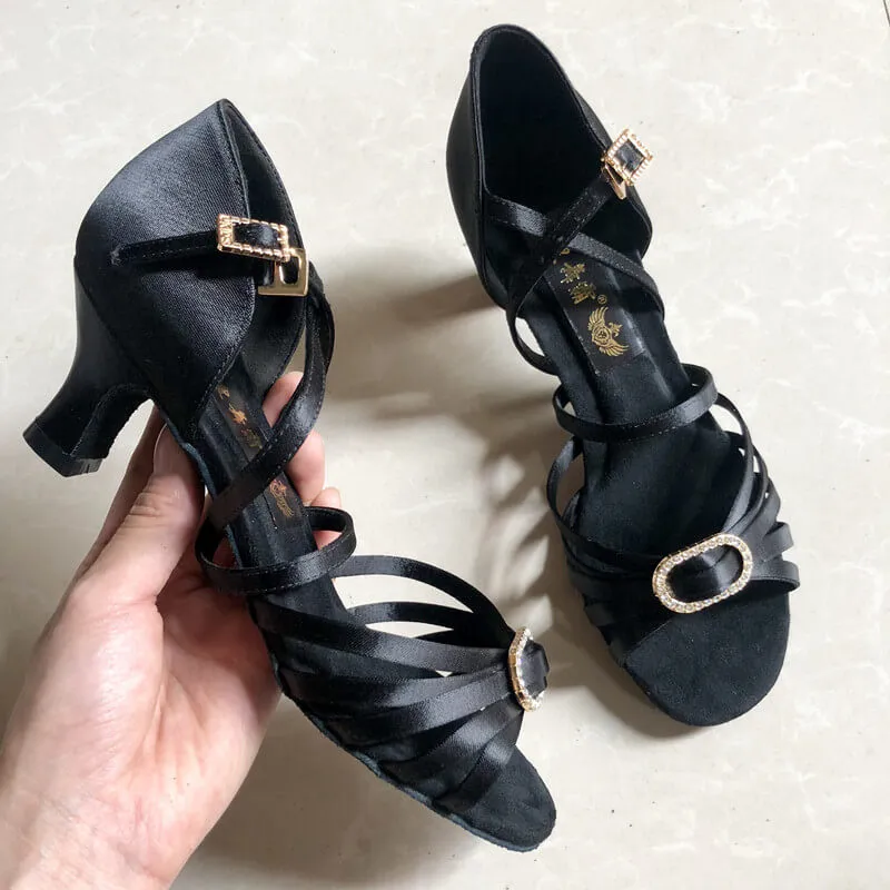 Open Toe Glamorous Latin Shoes 2.2"