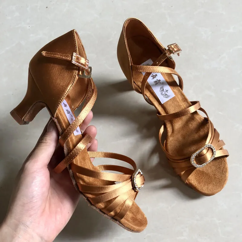 Open Toe Glamorous Latin Shoes 2.2"