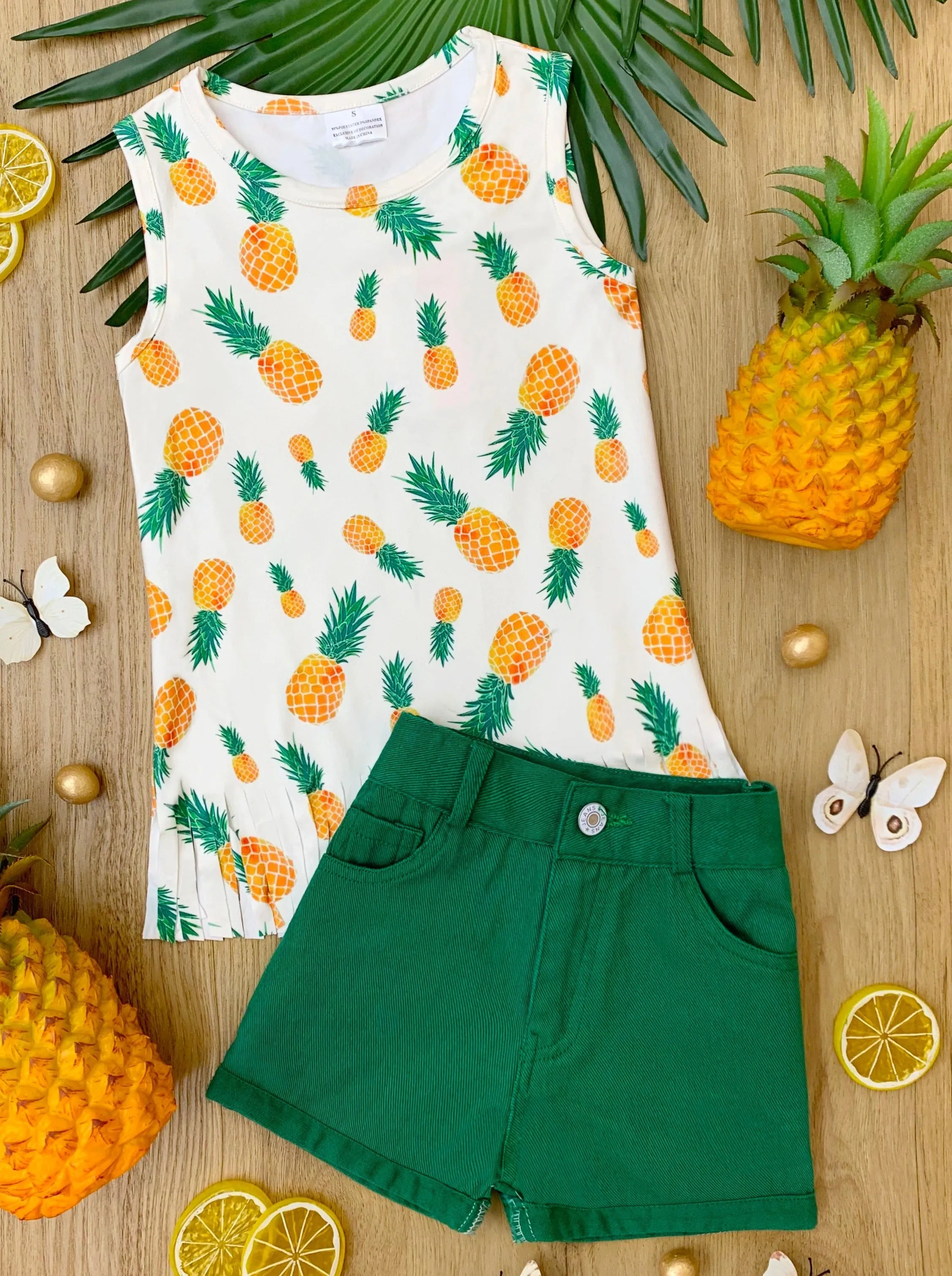 Party Like A Pineapple Denim Short Set