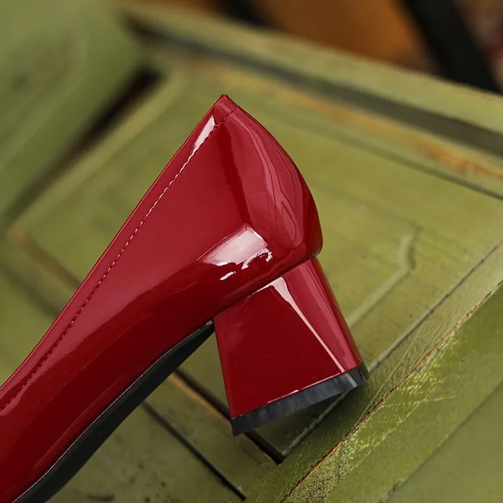 Purpdrank - Women Newbella Buckle Decor Chunky Heeled Pumps