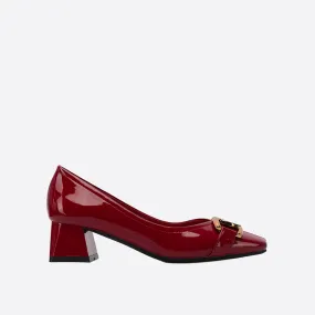 Purpdrank - Women Newbella Buckle Decor Chunky Heeled Pumps