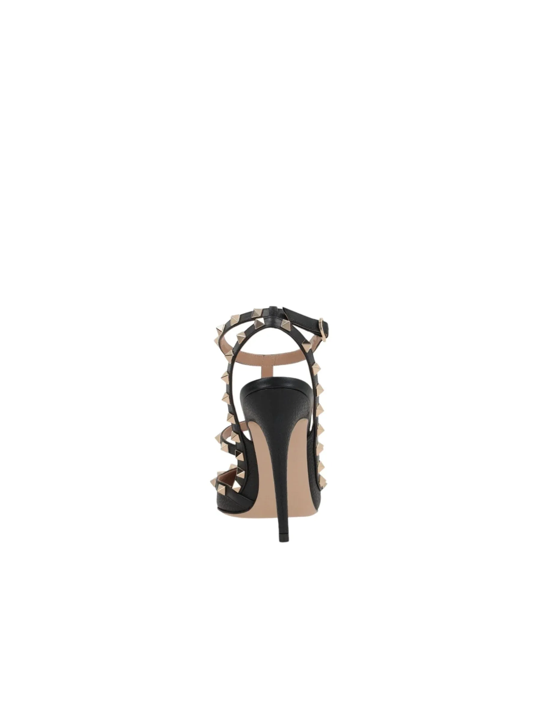 Rockstud Grainy Leather Slingback Pumps