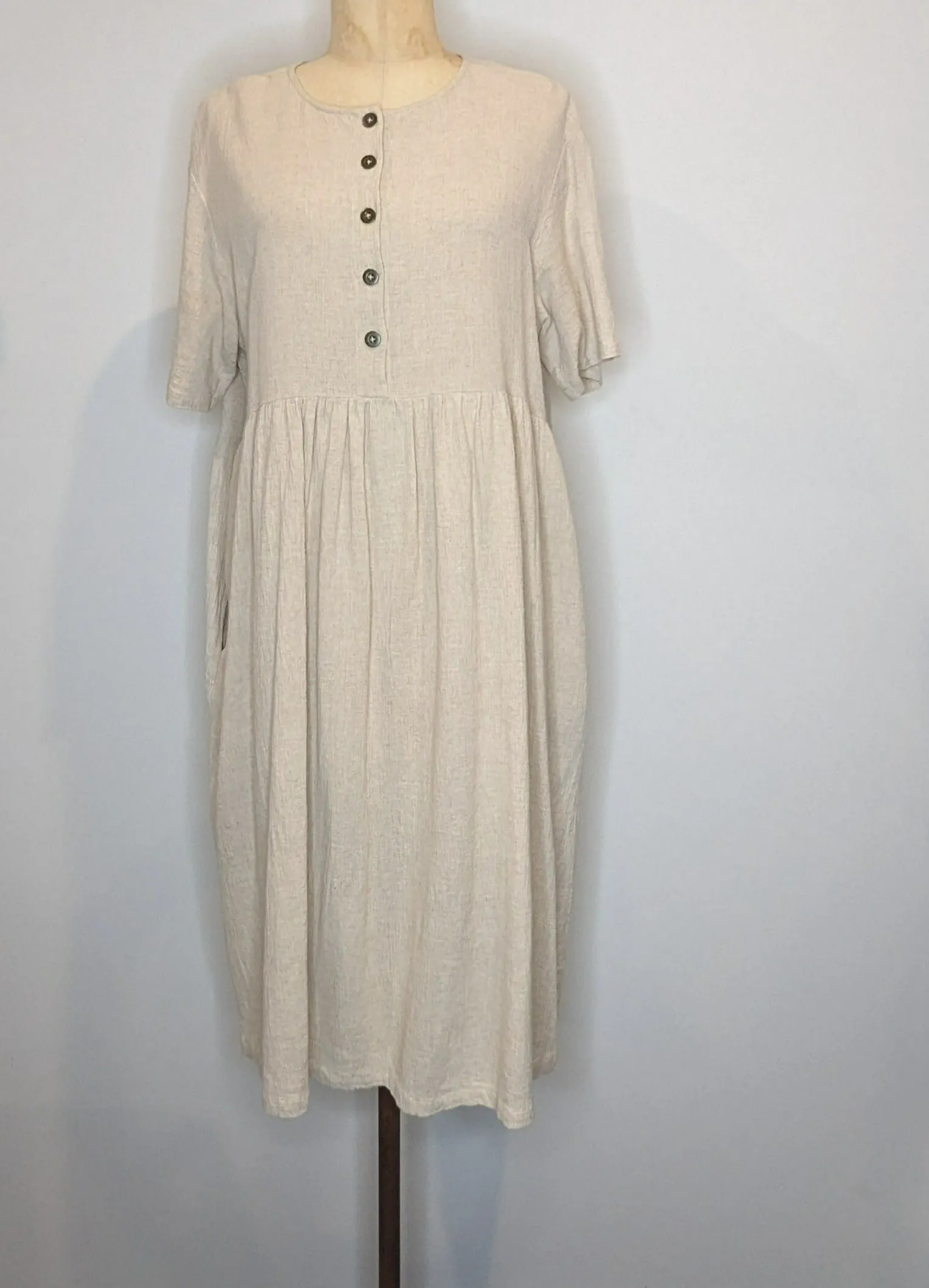 Rowie Linen/Cotton Relaxed Bohemian Dress