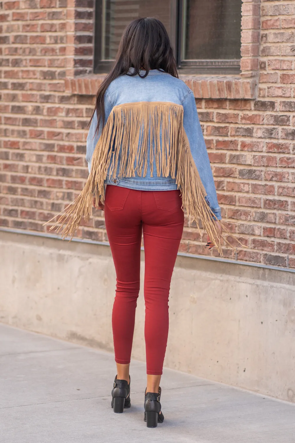So Fun - Fringe Denim Jacket
