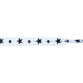 Stars Laces - Black Stars on White (1 Pair Pack) Shoelaces