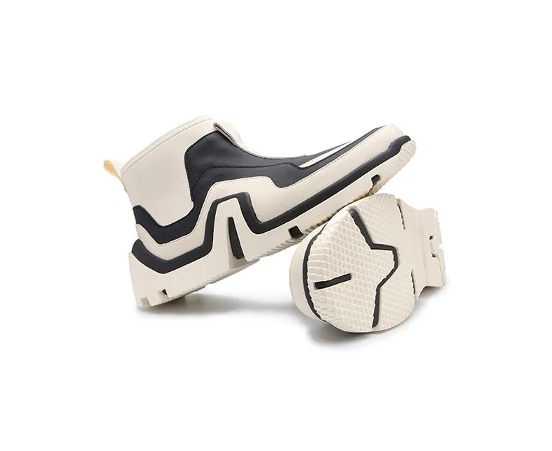 Stylish Black And White Platform Casual Shoes