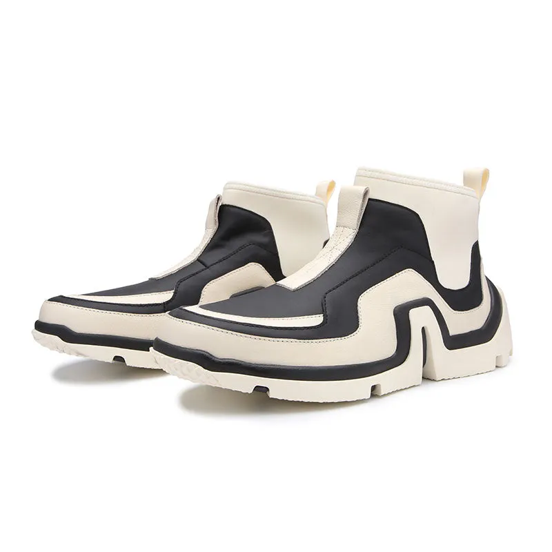 Stylish Black And White Platform Casual Shoes
