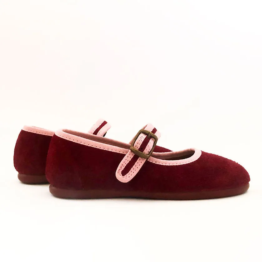 Suede Mary Janes, Dark Rose