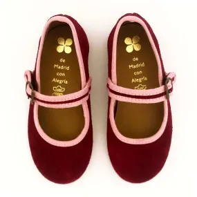 Suede Mary Janes, Dark Rose