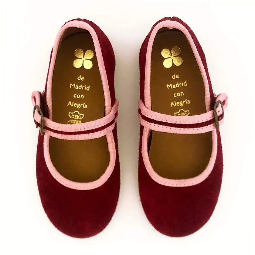 Suede Mary Janes, Dark Rose