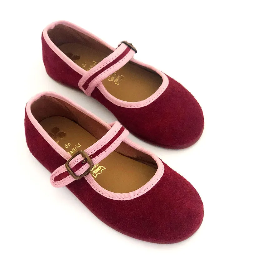 Suede Mary Janes, Dark Rose