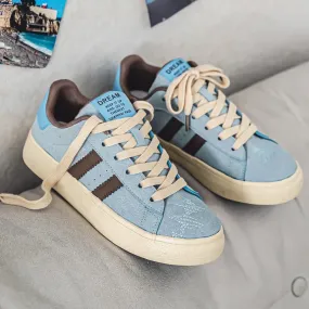 WIAOFELLAS  -  New Platform Shoes Men Casual Sneakers Blue Lace-Up Man Skateboard Shoes Comfortable Wear-Resistant Men's Vulcanized Shoes