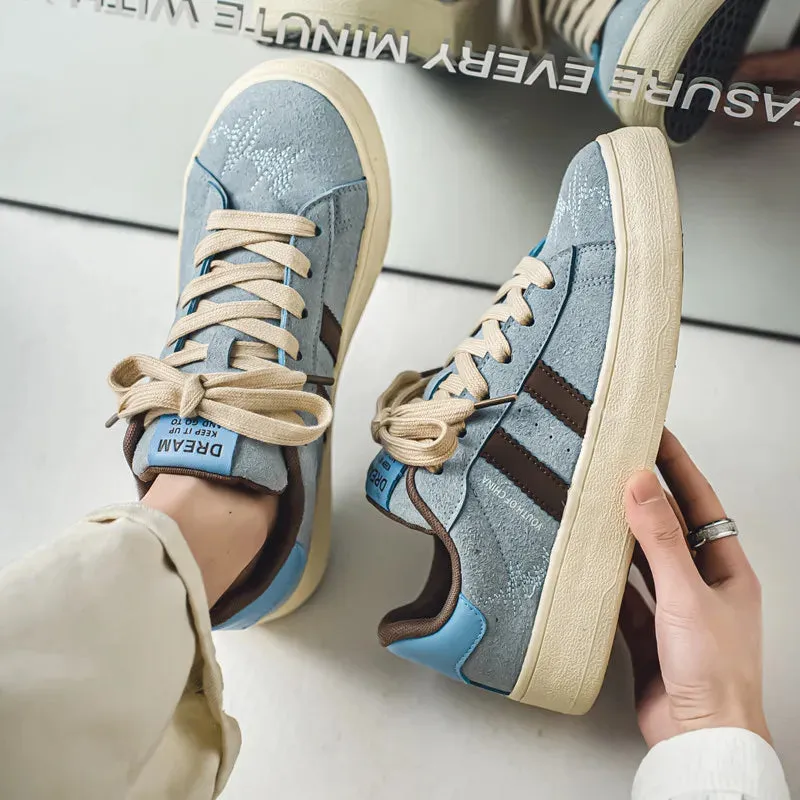 WIAOFELLAS  -  New Platform Shoes Men Casual Sneakers Blue Lace-Up Man Skateboard Shoes Comfortable Wear-Resistant Men's Vulcanized Shoes
